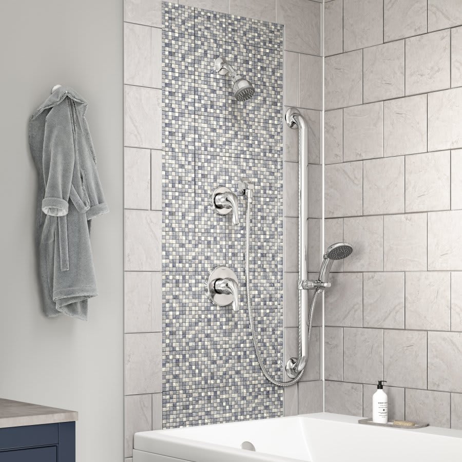 Pressure Balanced Tub & Shower Trim, ADA, Polished Chrome