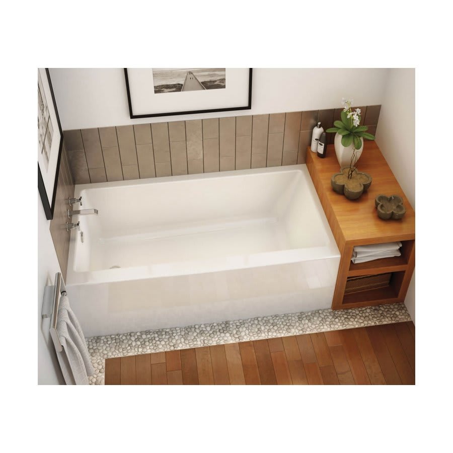 Rubix Alcove Tub, 60 x 32 x 18 in, Right Hand Drain, White