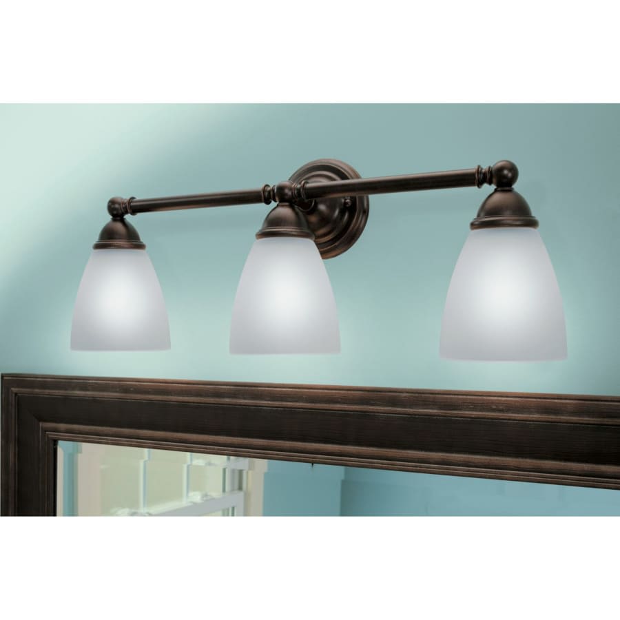 Brantford 26" Wide 3 Light Bathroom Vanity Light with Frosted Shades