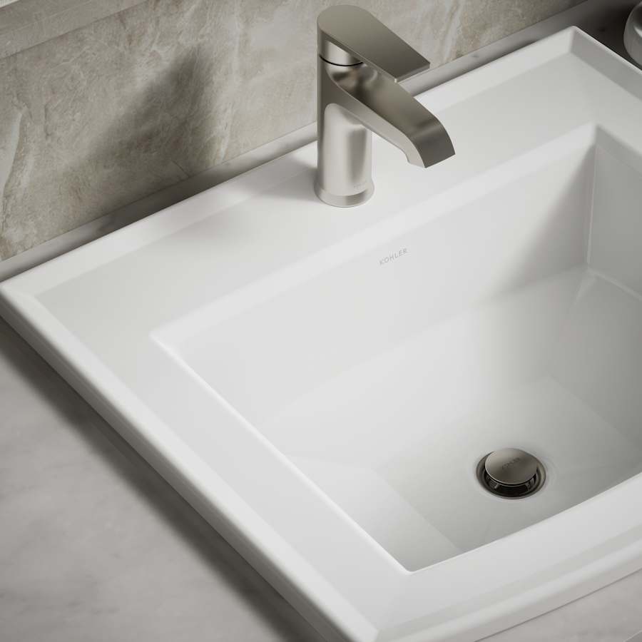Archer 22-5/8" Drop In Bathroom Sink with 1 Hole Drilled and Overflow