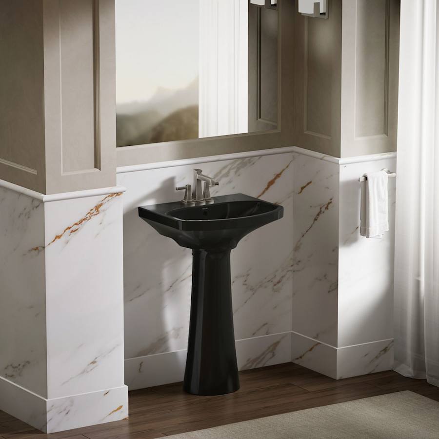 Cimarron 21" Pedestal Bathroom Sink with 3 Holes Drilled and Overflow