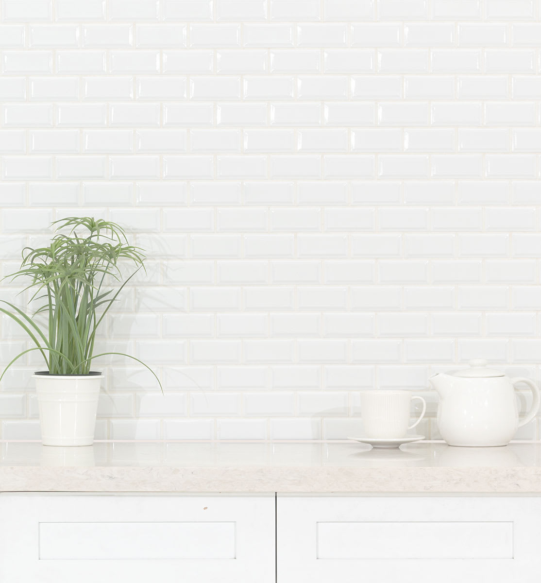 White Beveled Glossy