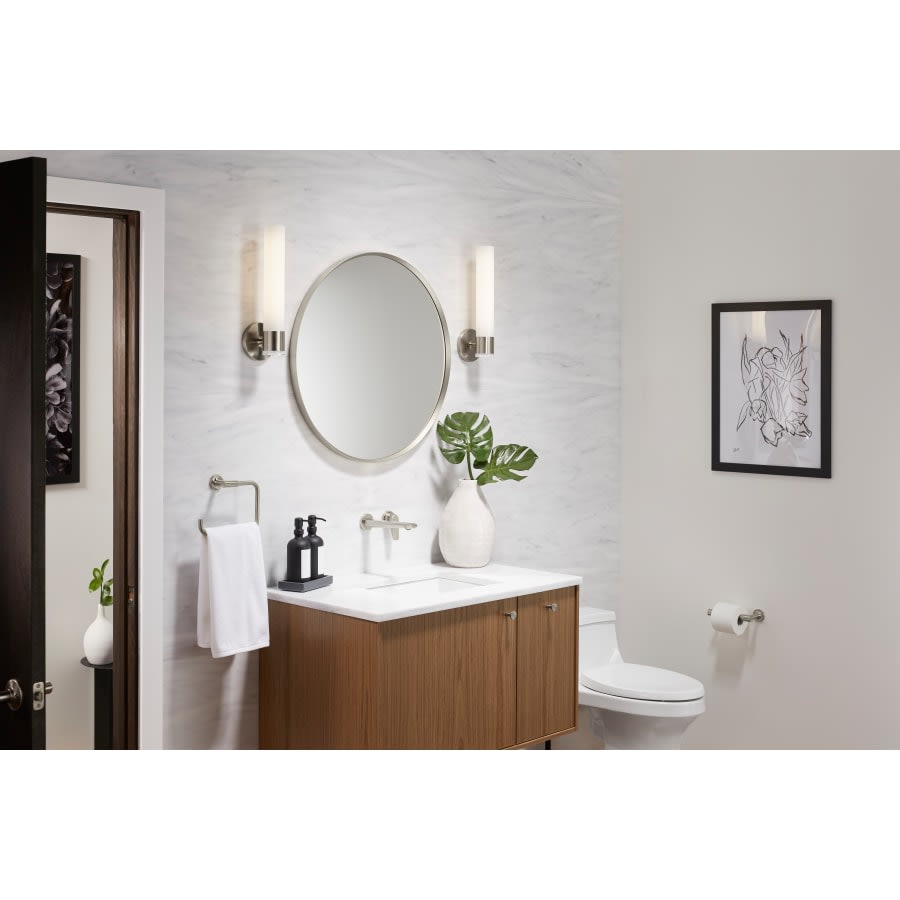 Essential 28-1/8" Diameter Modern Circular Framed Bathroom Wall Mirror