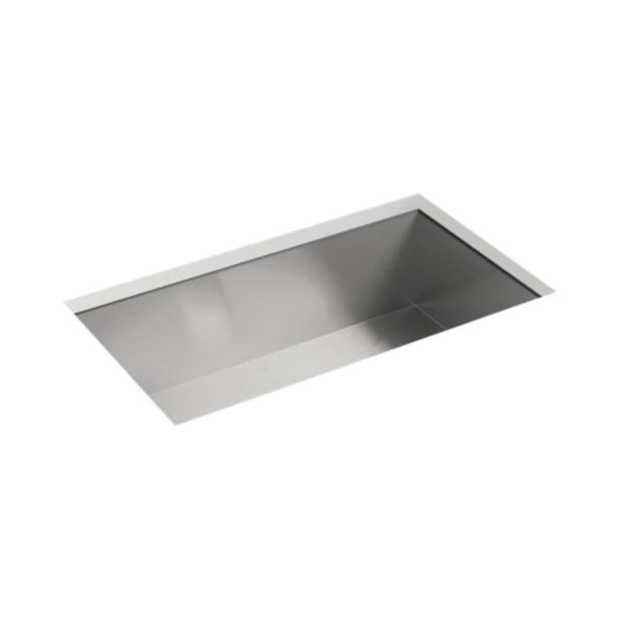 Ludington™ Single Bowl Kitchen Sink, Under Mount, 32 x 18-5/16 in, 9-5/16 in Bowl Depth, 18 ga Luster Steel, Stainless