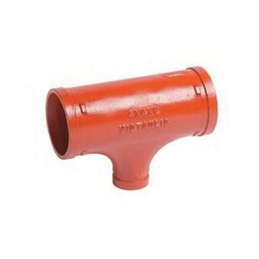 Tee, 5 x 4 in, Groove, Ductile Iron, Enamel Painted