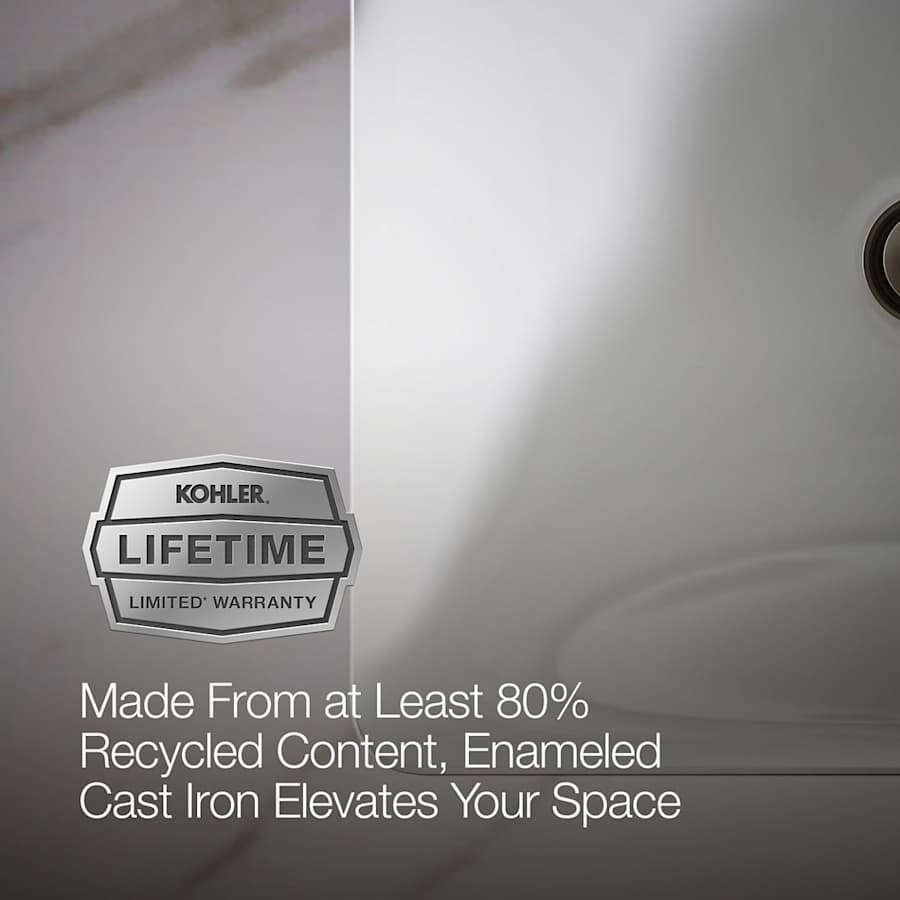 Iron Plains 18-9/16" Drop In Enameled Cast Iron Bathroom Sink with Overflow