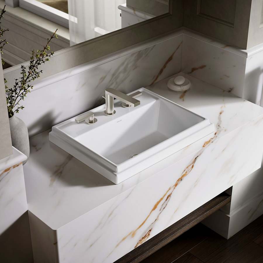 Tresham 20" Drop In Bathroom Sink with 3 Holes Drilled and Overflow