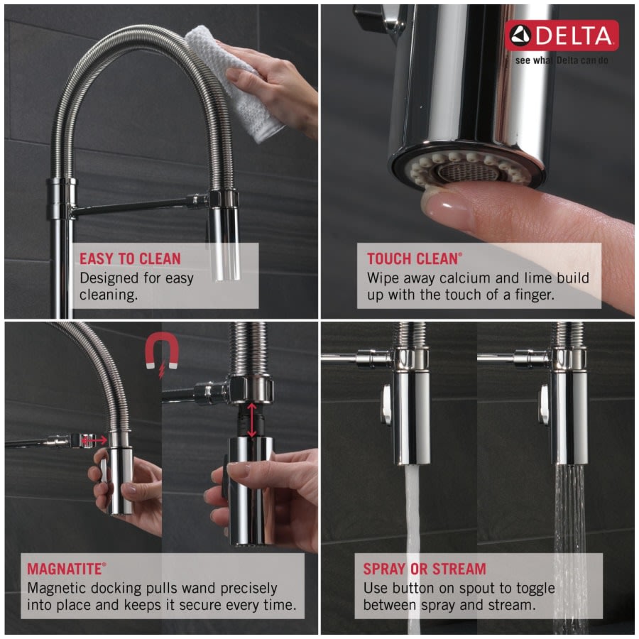 Trinsic Pre-Rinse Pull-Down Kitchen Faucet with On/Off Touch Activation, Magnetic Docking Spray Head - Limited Lifetime Warranty (5 Year on Electronic Parts)