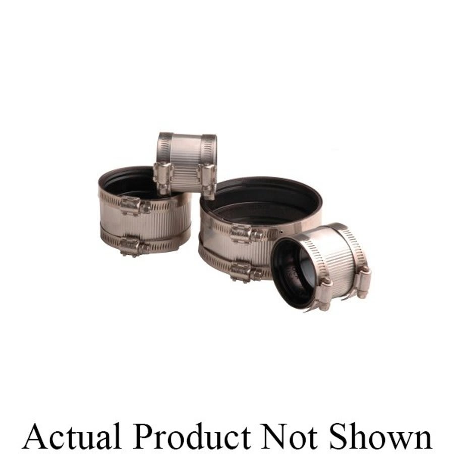 Reducing Coupling, 2 x 1-1/2 in, No Hub, Stainless Steel