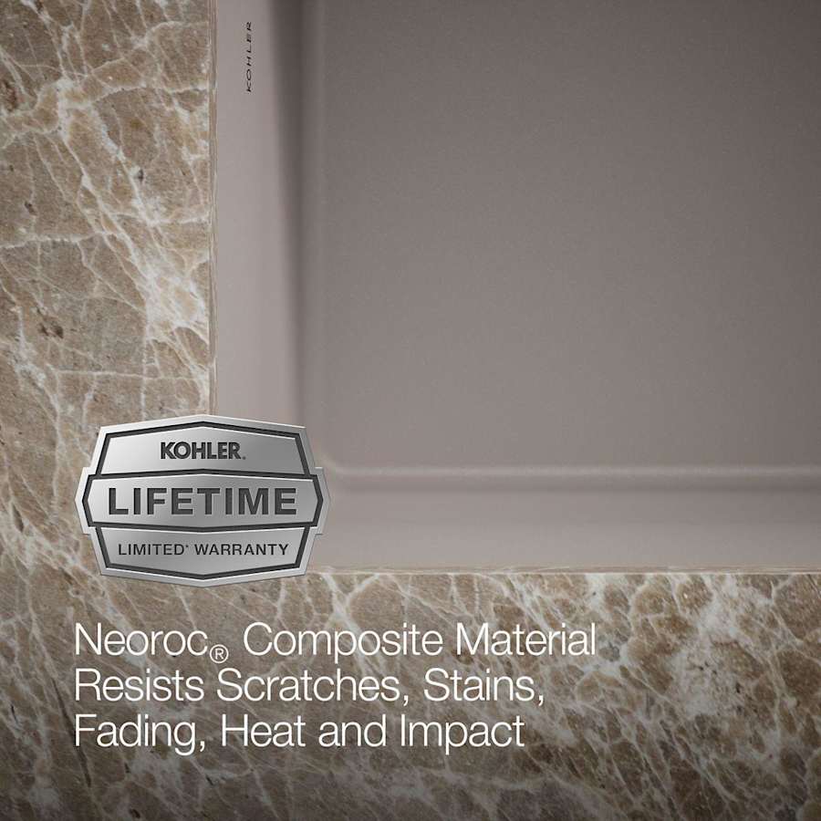 Cairn 33-1/2" Undermount Single Bowl Neoroc Granite Composite Kitchen Sink with Bottom Sink Rack