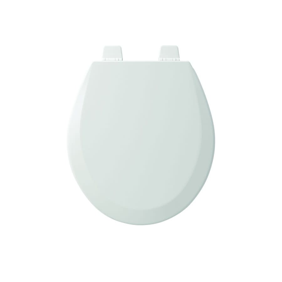 Toilet Seat, Round Bowl, Closed Front, With Cover, Wood, White