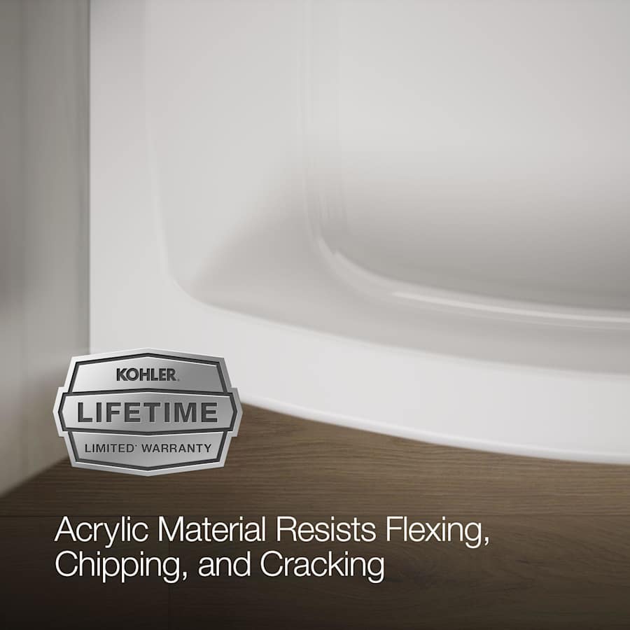 Expanse Collection 60" Three Wall Alcove Curved Integral Apron Bath Tub with Right Hand Drain