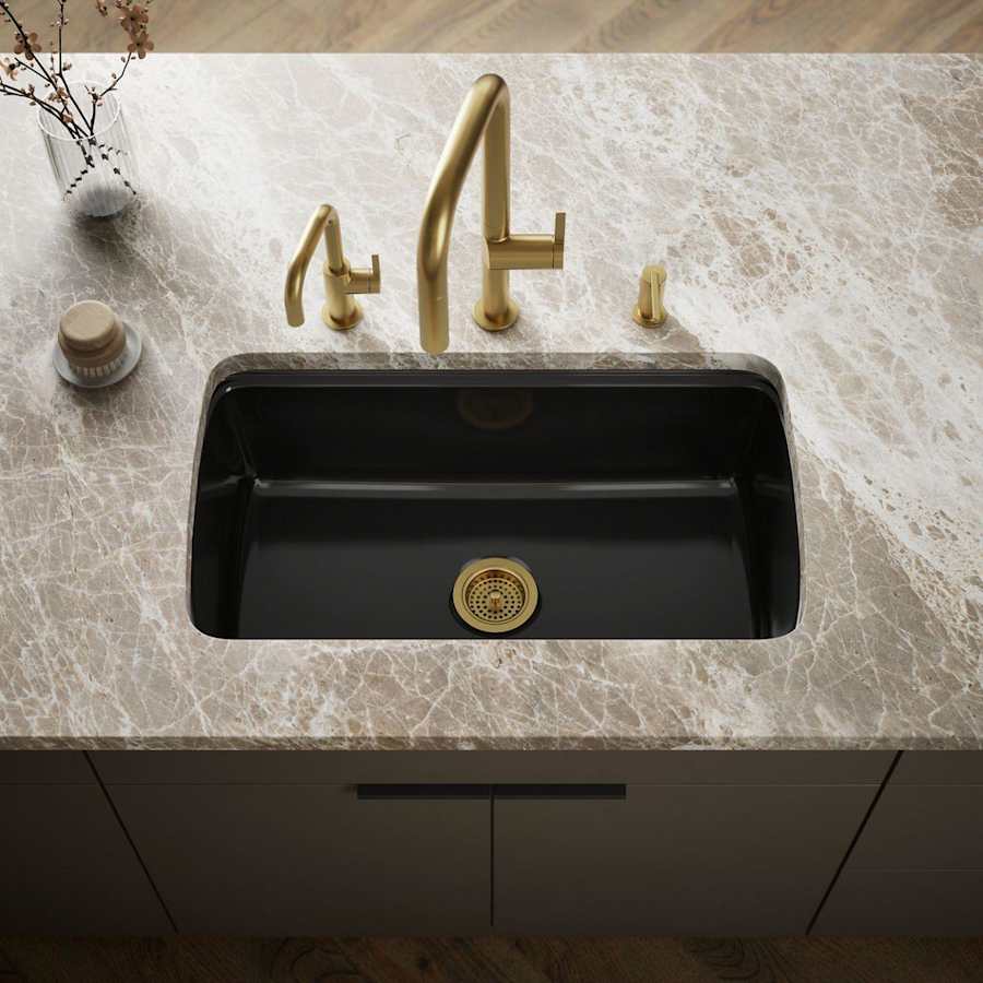 Cape Dory 33" Single Basin Under-Mount Enameled Cast-Iron Kitchen Sink