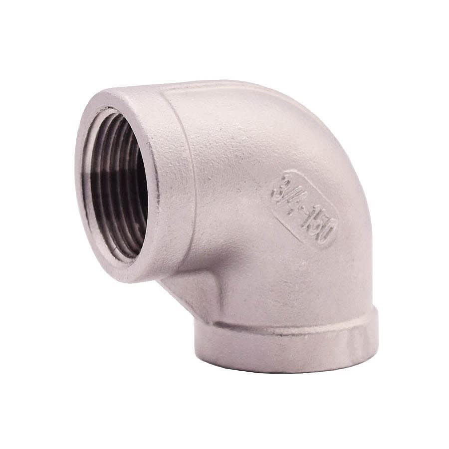 90 deg Elbow, 3/4 in, FNPT, 304/304L Stainless Steel, 150 lb