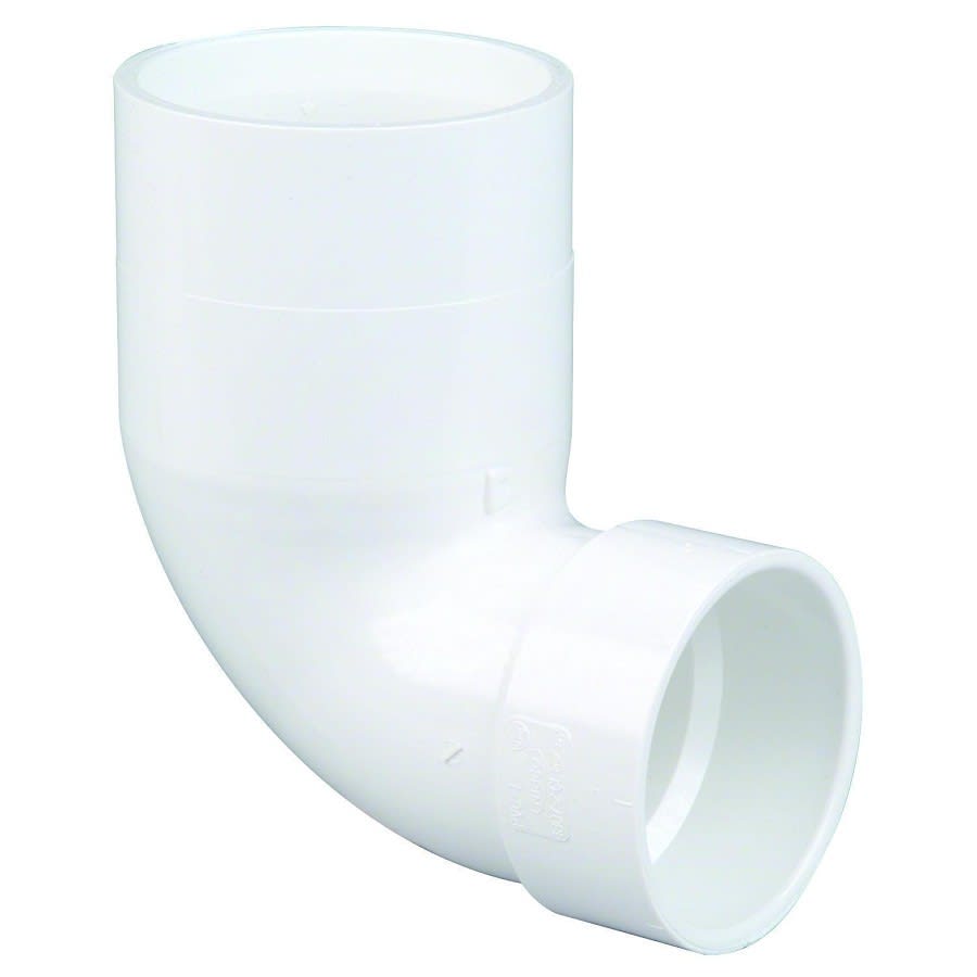 Street 90 deg Closet Elbow, 4 x 3 in, Spigot x Hub, DWV, PVC