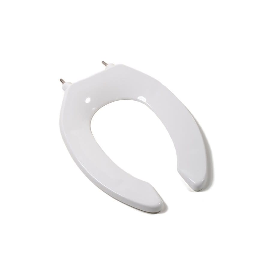 Toilet Seat, Elongated Bowl, Open Front, Less Cover, Plastic, White
