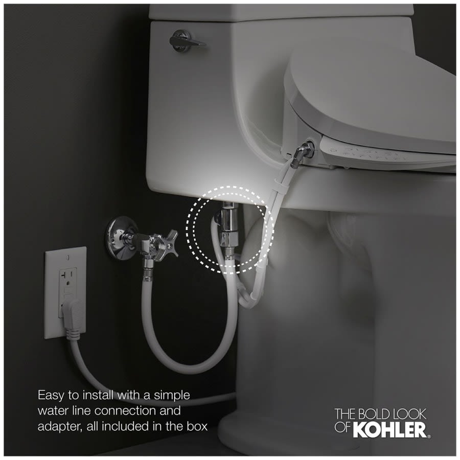 PureWash E545 Elongated Closed-Front Bidet Seat with Heated Seat, Adjustable Water Temperature and Pressure, Front and Rear Wash Modes, Automatically UV Light Self-Cleaning Wand, Quiet-Close, Quick-Release, and LED Night Light Technologies