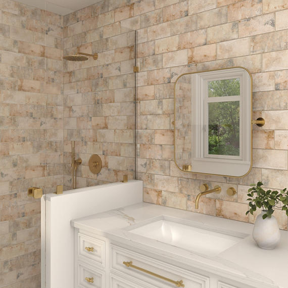 Brickwork Atrium Rectangle, Distressed 4X8 Matte