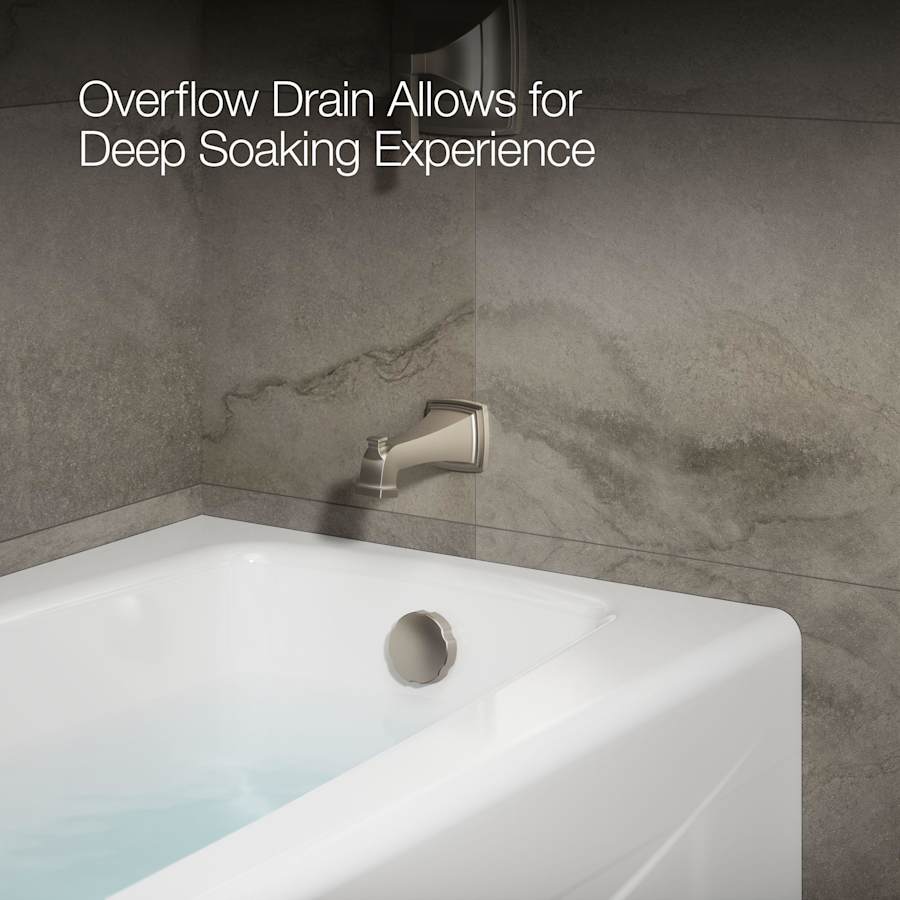 Villager Collection 60" Cast Iron Soaking Bathtub for Three Wall Alcove Installations with Right Hand Drain