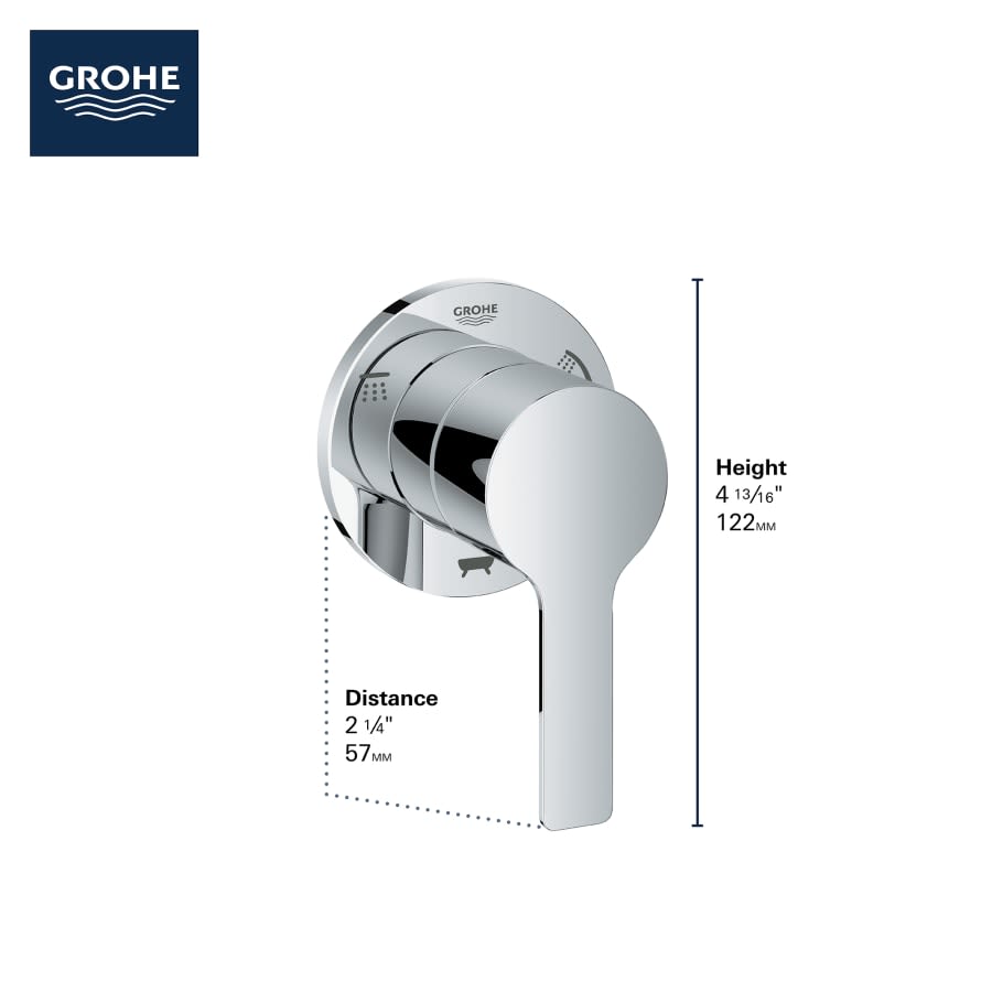Lineare Single Handle 3 Way Diverter Valve - Less Rough In