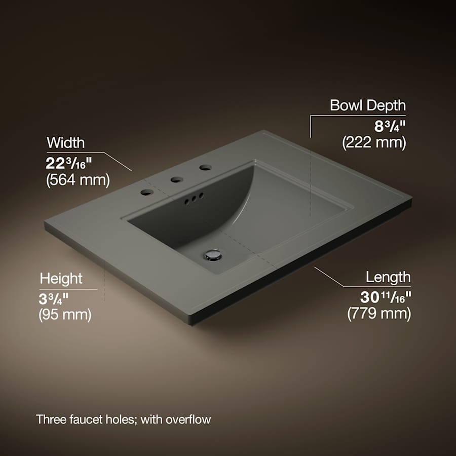 Memoirs Stately 30" Fireclay Pedestal Bathroom Sink with 3 Holes Drilled and Overflow