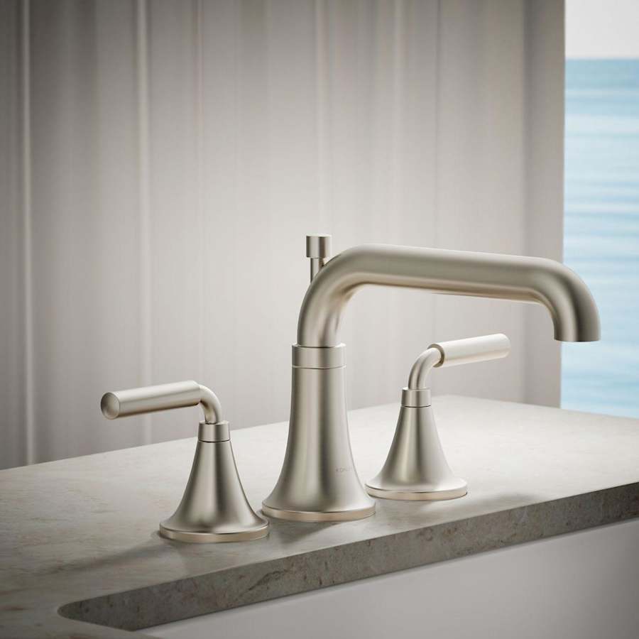 Tone Deck Mounted Roman Tub Filler with Built-In Diverter