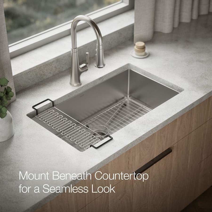 Strive 32" Single Basin Undermount 16-Gauge Stainless Steel Kitchen Sink with SilentShield
