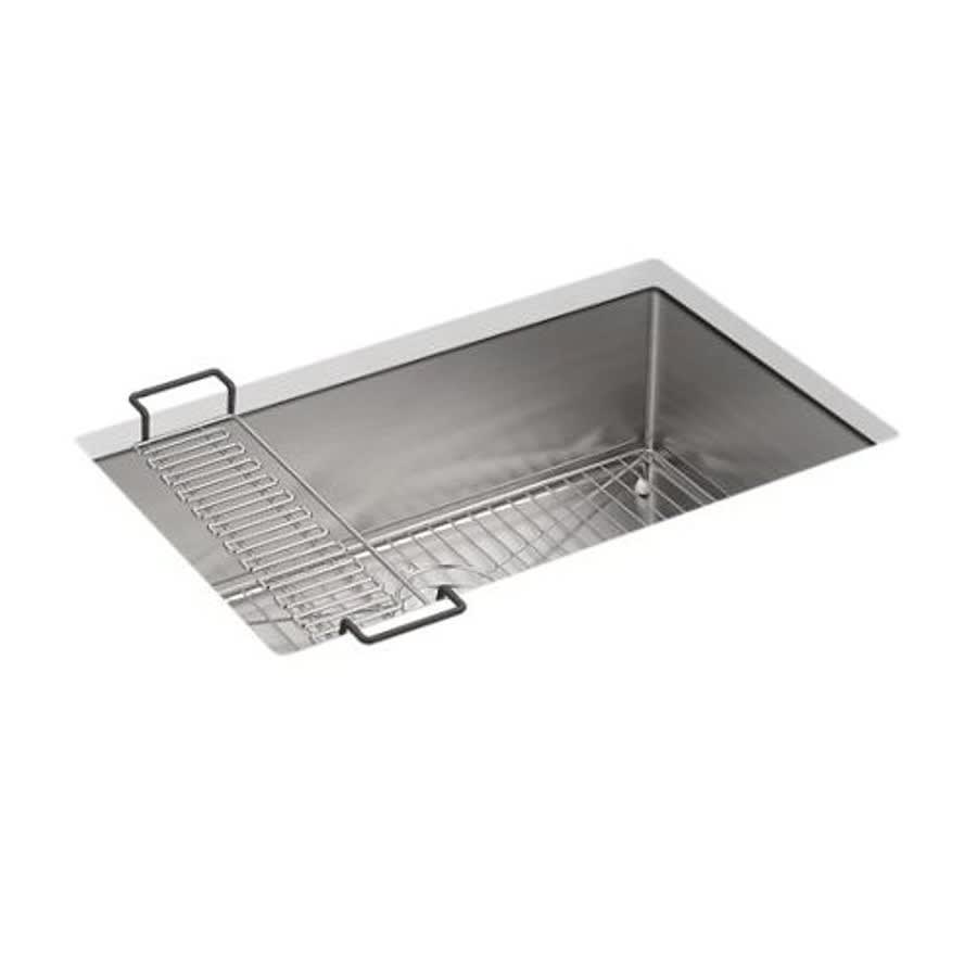 Strive™ Single Bowl Kitchen Sink, Under Mount, 29 x 18-5/16 in, 9 in Bowl Depth, 16 ga Satin Steel, Stainless