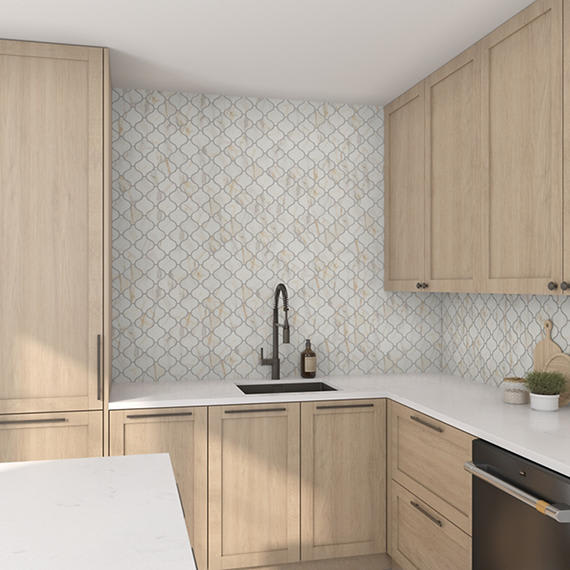 Mythique Marble Calacatta Venecia Matte Arabesque 3X3 Matte