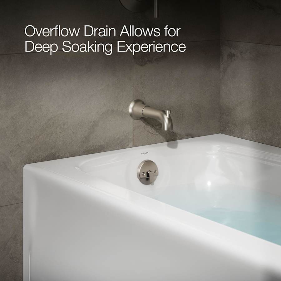 Bancroft Collection 60" Three Wall Alcove Soaking Bath Tub with Left Hand Drain