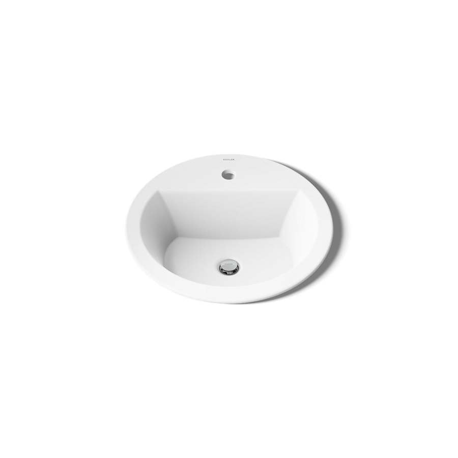 Bryant 18-7/8" Circular Vitreous China Drop In Bathroom Sink with Overflow and Single Faucet Hole