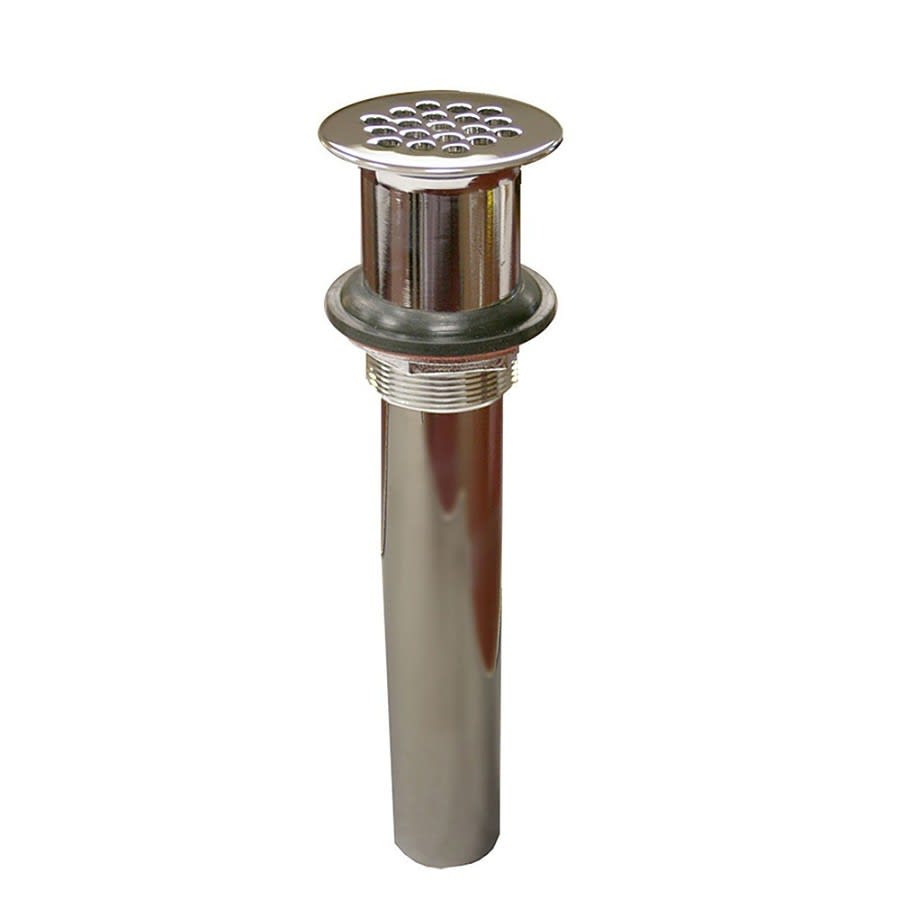 Lavatory Grid Drain With Tailpiece, 2-1/2 in, Brass Drain, Polished Chrome