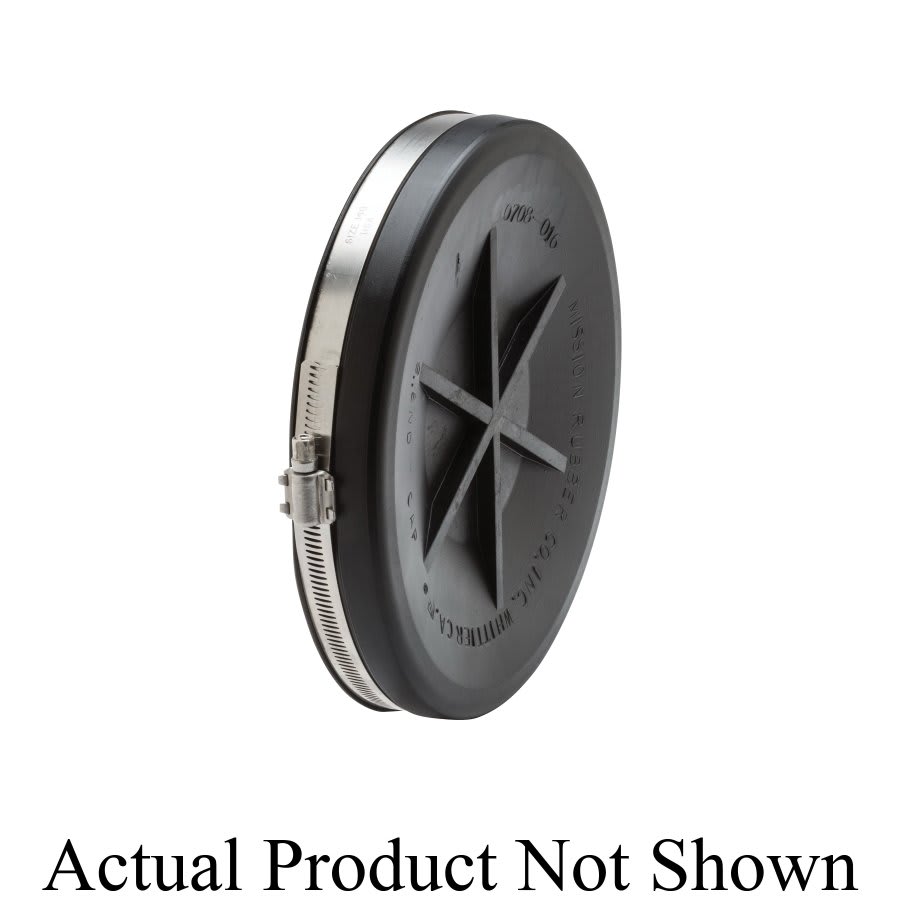Band-Seal® End Cap, 8 in, Cast Iron/Plastic/Steel, Rubber