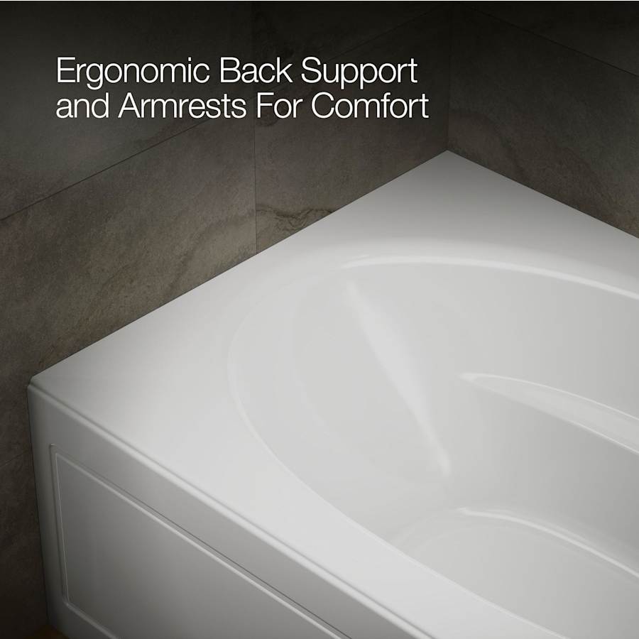 Windward Collection 60" Three Wall Alcove Soaking Bath Tub with Right Hand Drain