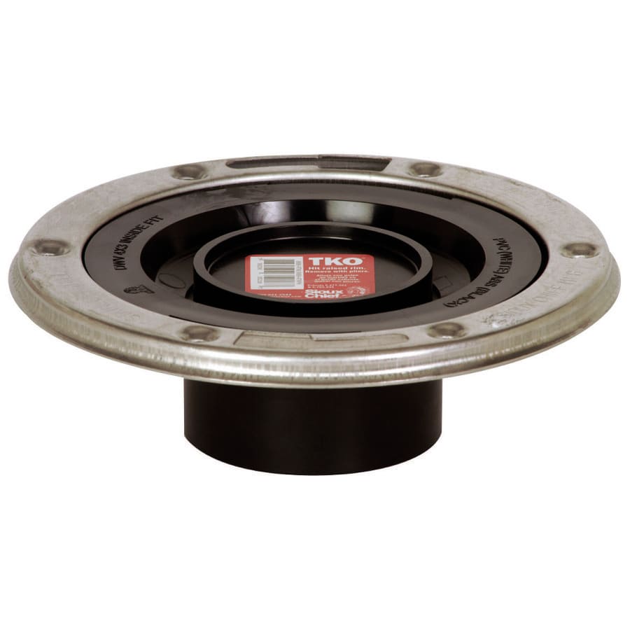 888 DWV Test Cap Metal Ring Adjustable Closet Flange, 3 in, Spigot, ABS