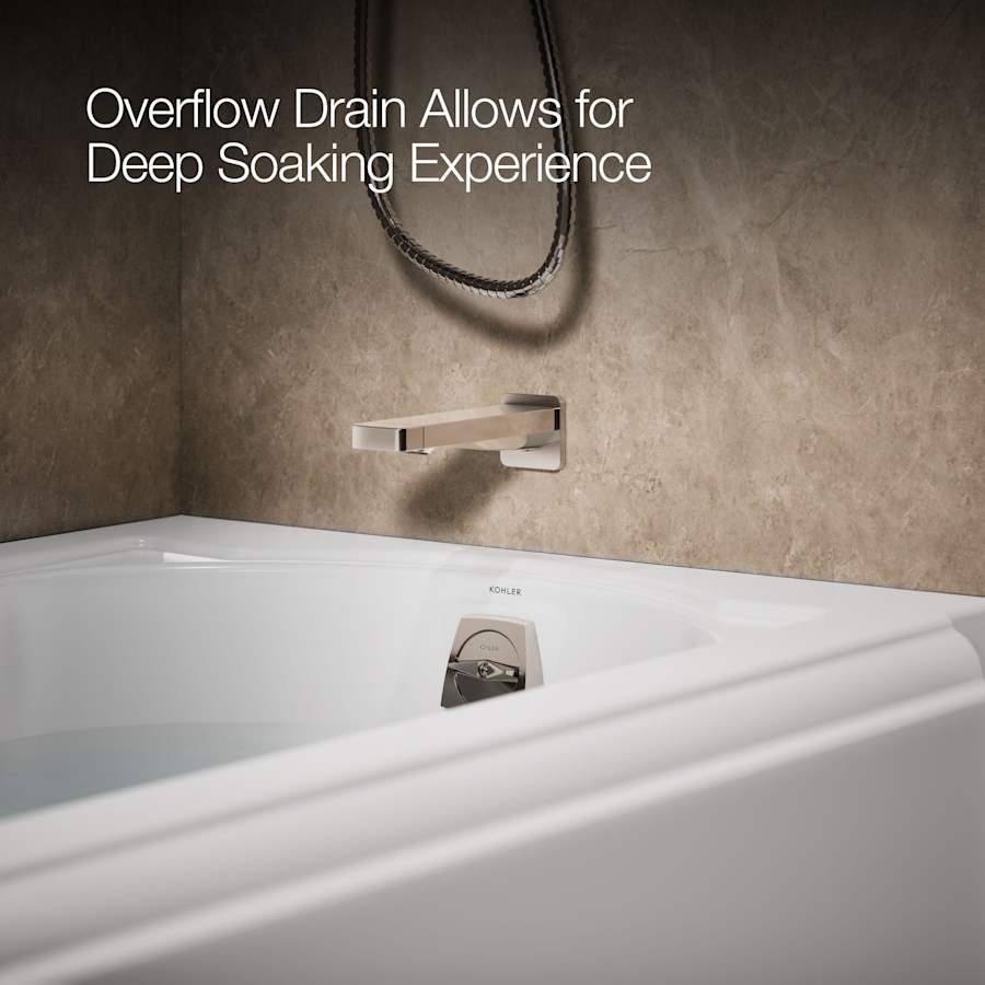 Memoirs Collection 60" Three Wall Alcove Cast Iron Three Wall Alcove Soaking Bath Tub with Right Hand Drain