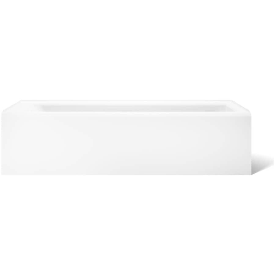 Bellwether Bath Tub 66" L x 32" W Cast Iron Soaking for Three Wall Alcove Installations with Integral Apron and Right Drain