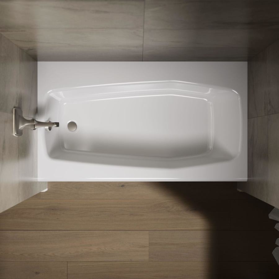 Villager Collection 60" Three Wall Alcove Bath Tub with Extra 4" Ledge and Left Hand Drain