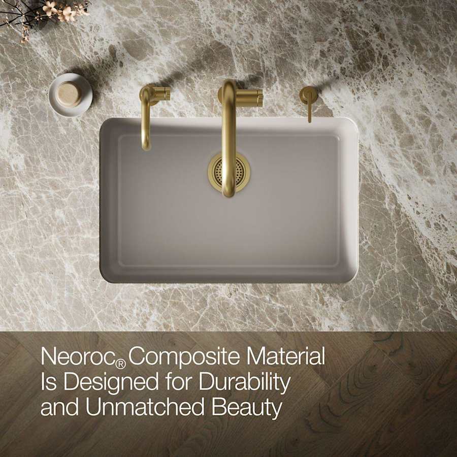 Cairn 27-1/2" Undermount Single Bowl Neoroc Granite Composite Kitchen Sink with Bottom Sink Rack
