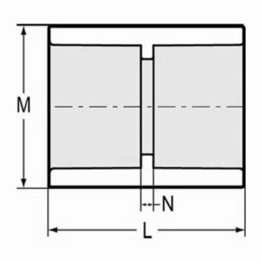 Nested Coupling, 1 in, Socket, SCH 40/STD, PVC