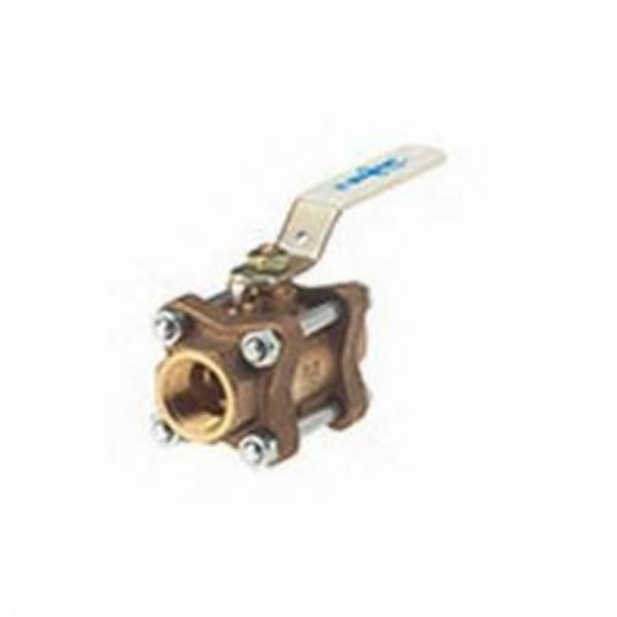 3-Piece Ball Valve, 1-1/2 in, C, Full Port, Plated Brass Ball, Bronze
