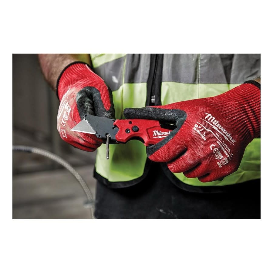 FASTBACK™ 6-In-1 Retractable Folding Utility Knife, Bi-Metal Straight Edge Blade, 2.4 in L Blade, Lock Opening