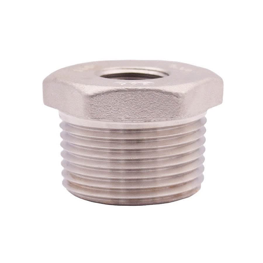 Hex Head Bushing, 3/4 x 1/4 in, MNPT x FNPT, 304/304L Stainless Steel, 150 lb
