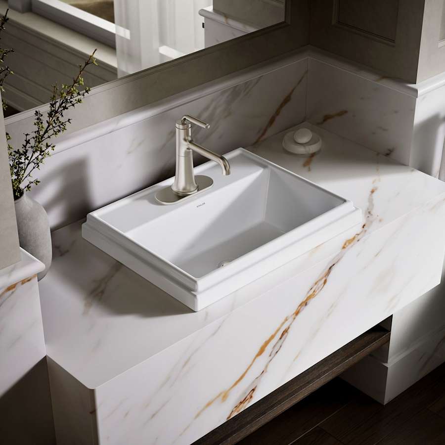 Tresham 20" Drop In Bathroom Sink with 1 Hole Drilled and Overflow