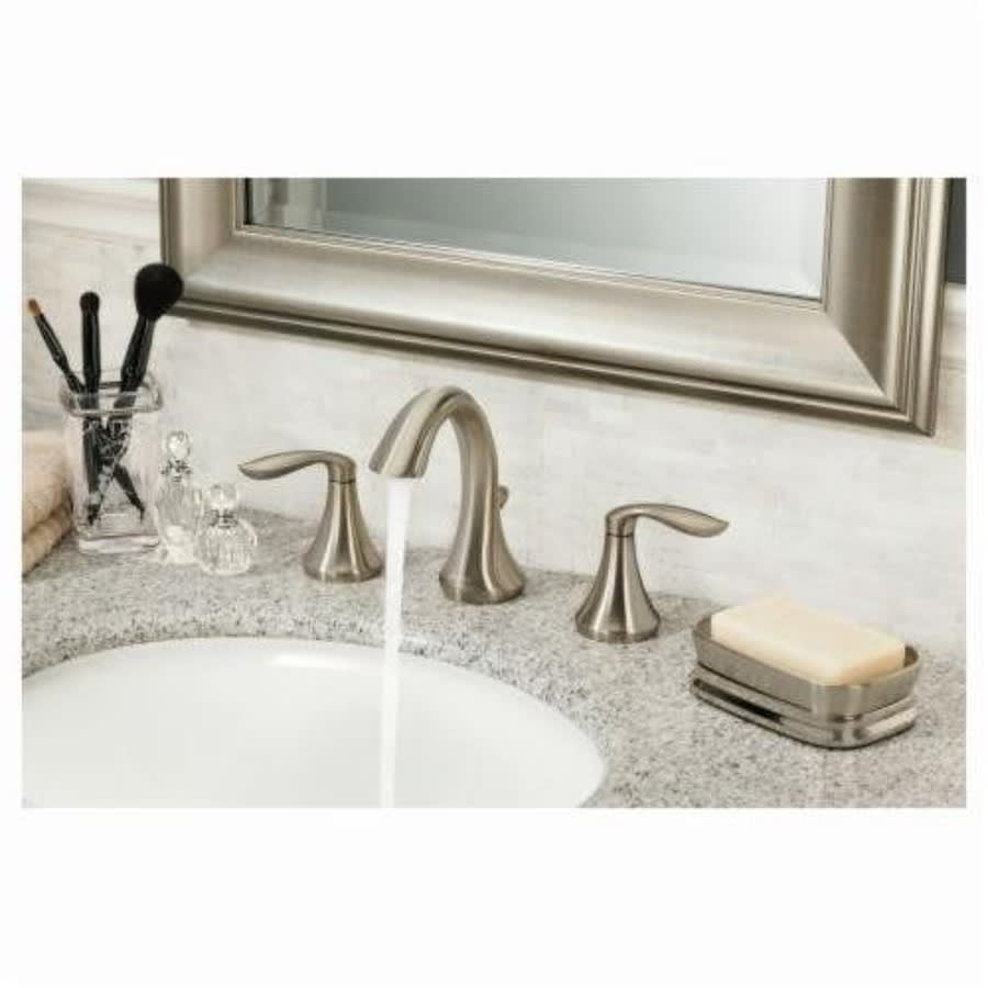 Eva™ Widespread Lavatory Faucet, ADA, 2 Handle, 3-Hole, 1.2 gpm, Brushed Nickel