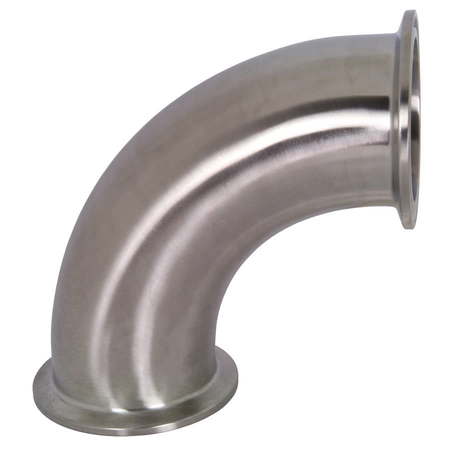 90 deg Elbow, 1-1/2 in, Clamp, 304/304L Stainless Steel