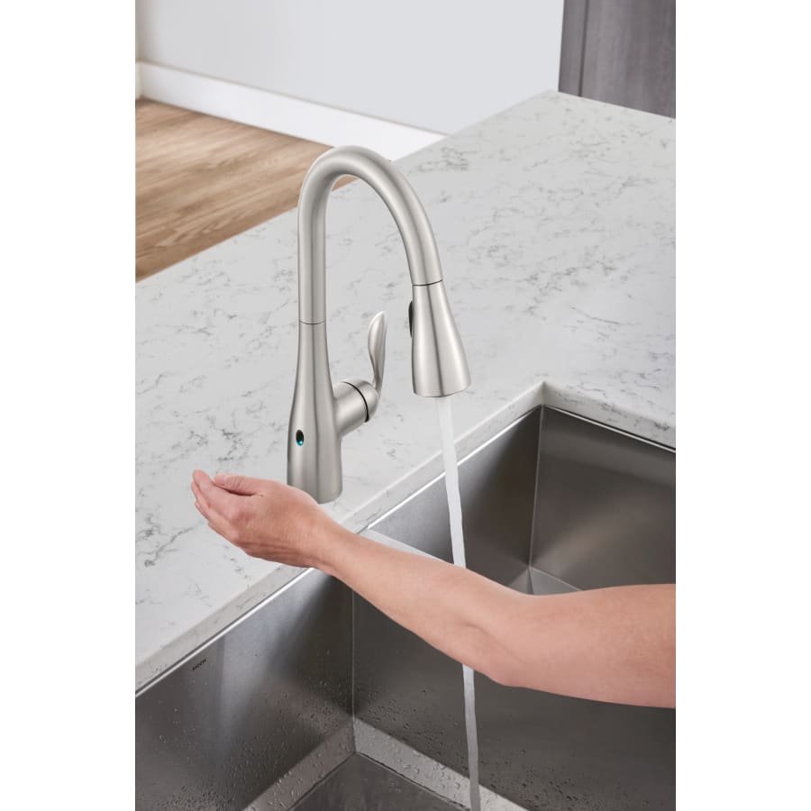 Arbor Pull-Down High Arc Kitchen Faucet with MotionSenseâ¢, Power Cleanâ¢, and Reflex⢠Technology - Includes Escutcheon Plate