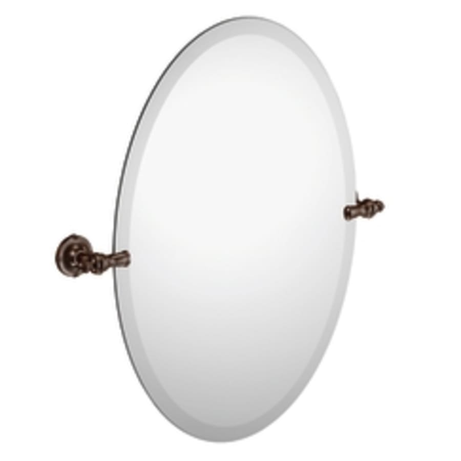 23-7/8" W x 26" H Oval Frameless Bathroom Wall Mirror