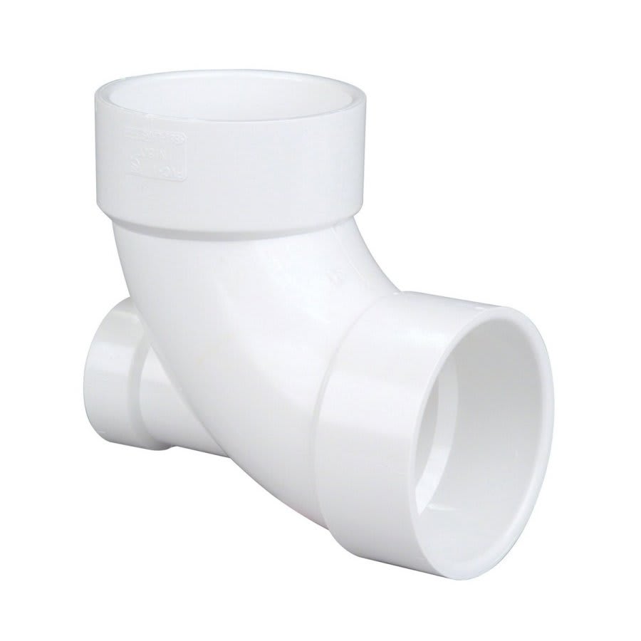 90 deg Elbow With Low Heel Inlet, 4 x 2 in, Hub, DWV, PVC