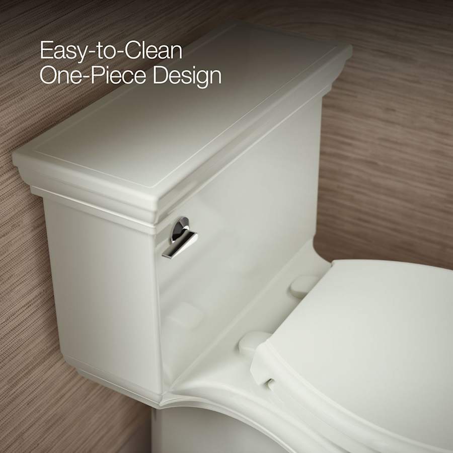 Memoirs 1.28 GPF Compact Elongated One-Piece Comfort Height Toilet with AquaPiston and Glenbury Quiet-Close Seat Included